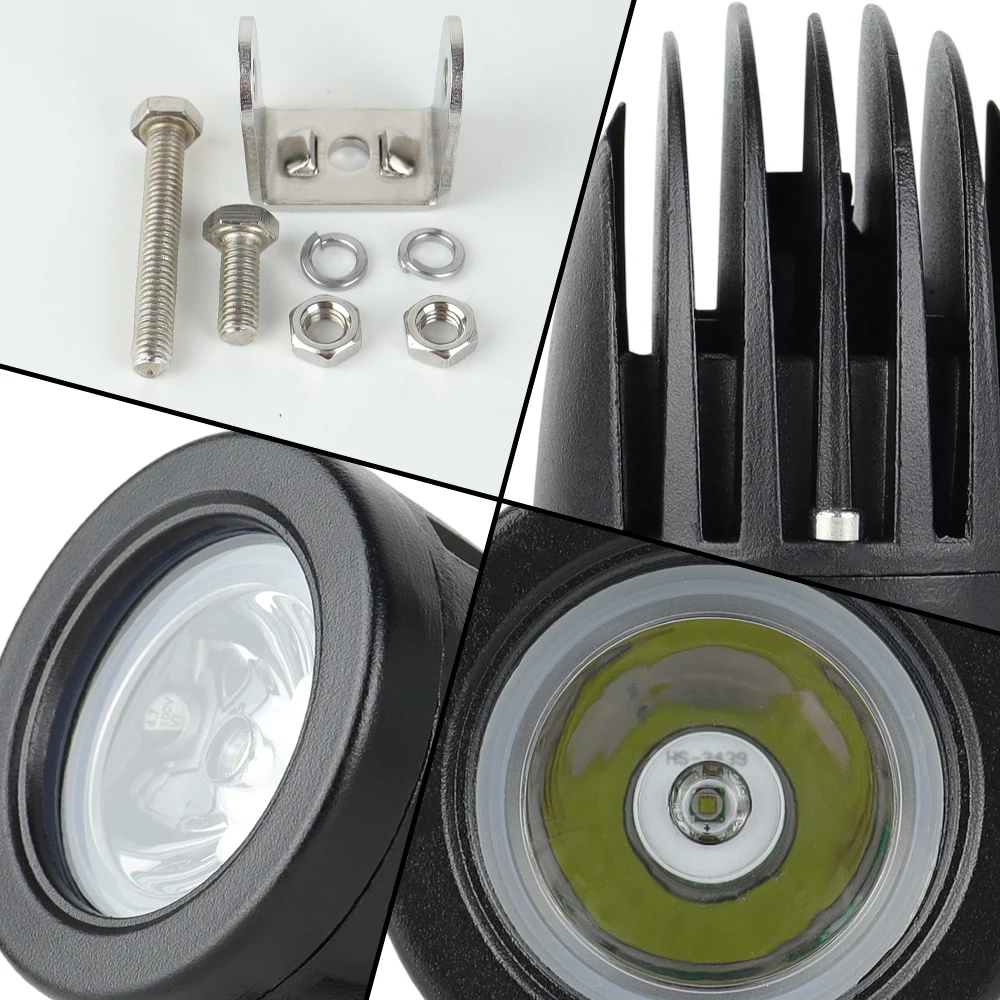 Qidewin new design super brightness flood spot Beam 3inch Round mini 10W round led work light for offroad Motorcycle trucks car