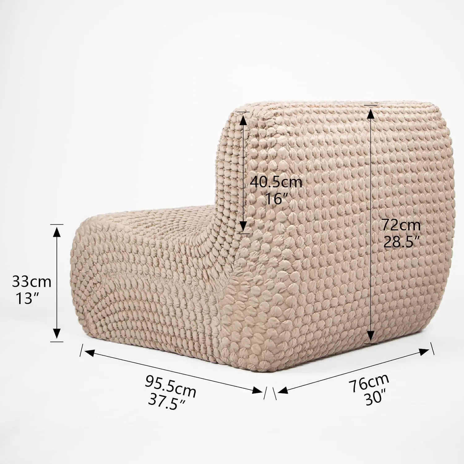 Gravity Chaise Lounge Chair Bean Bag Sofa, Reading Lazy Chair Foam Recliner for Living Room