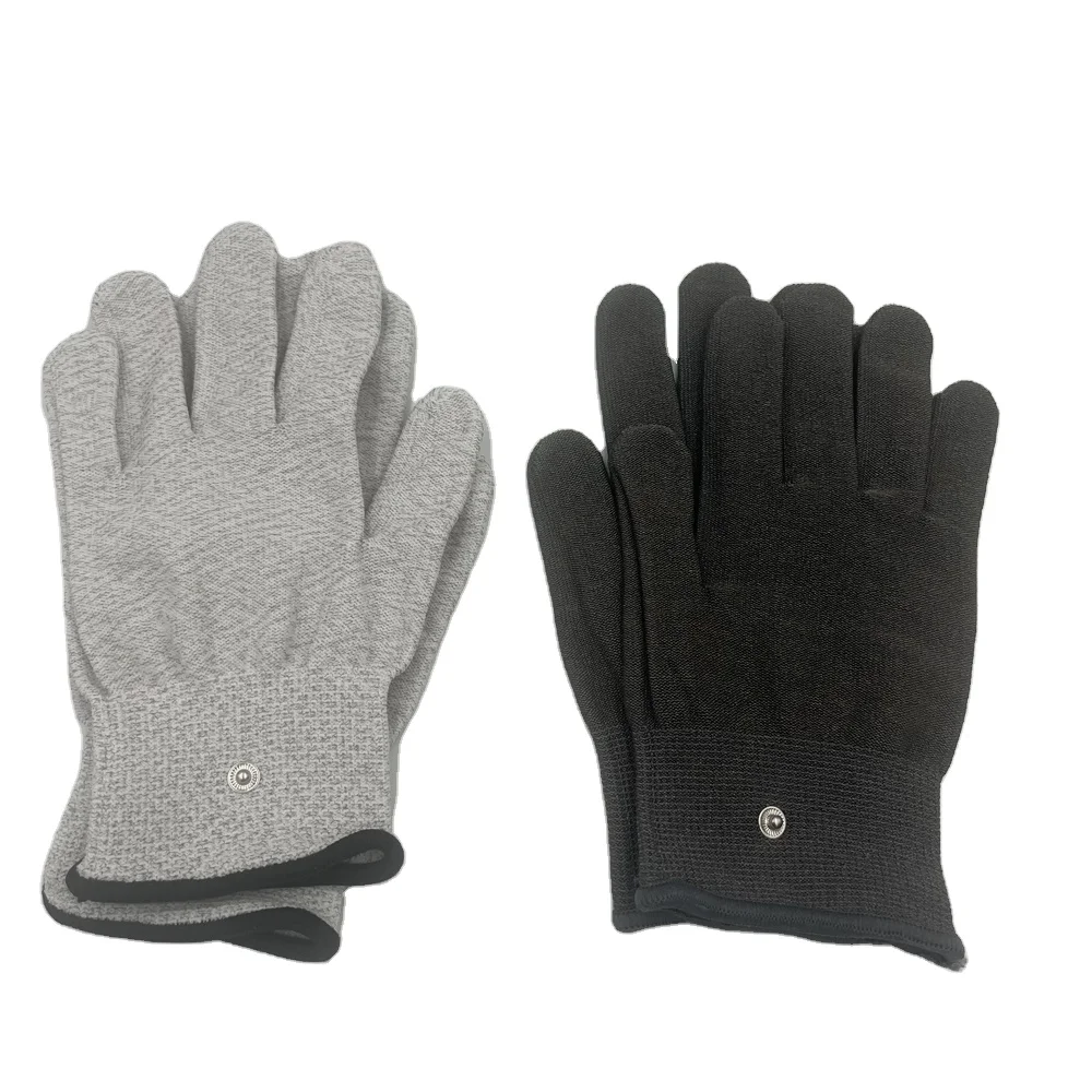 Conductive Massage Gloves Gray Physical Electrotherapy Therapy Supplies