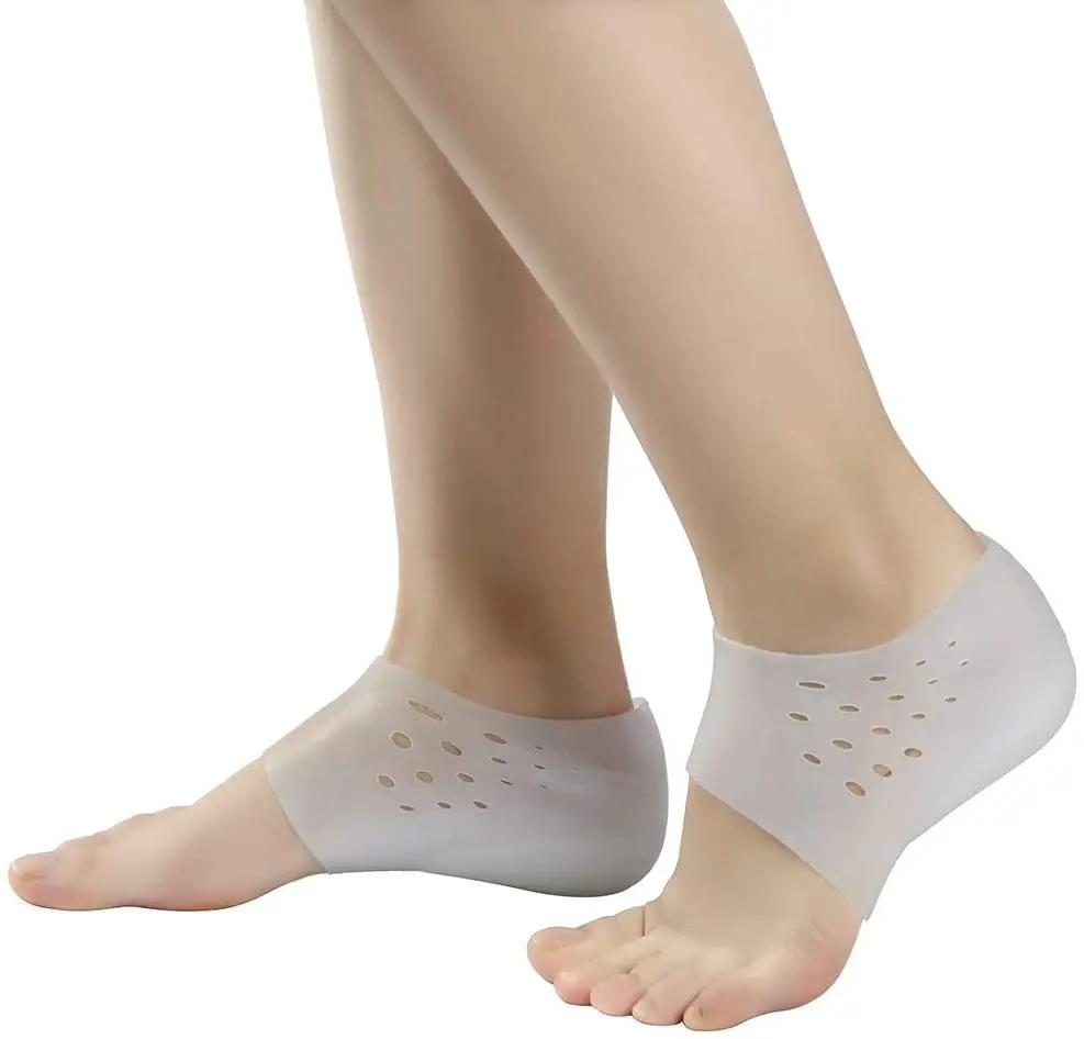 Breathable Silicone Heel Socks Protectors To Repair Dry Cracked Heel And Reduce Pains Of Plantar Fasciitis, Achilles Tendonitis