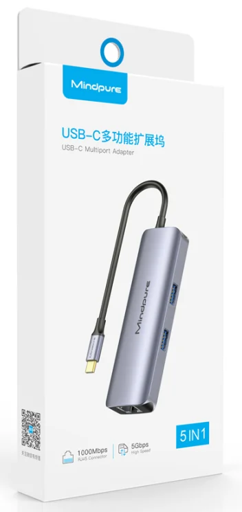 Док-станция Mindpure с Type C на usb 3 0*3 + PD Gigabit RJ45 hdmi c док-станция 5 в 1