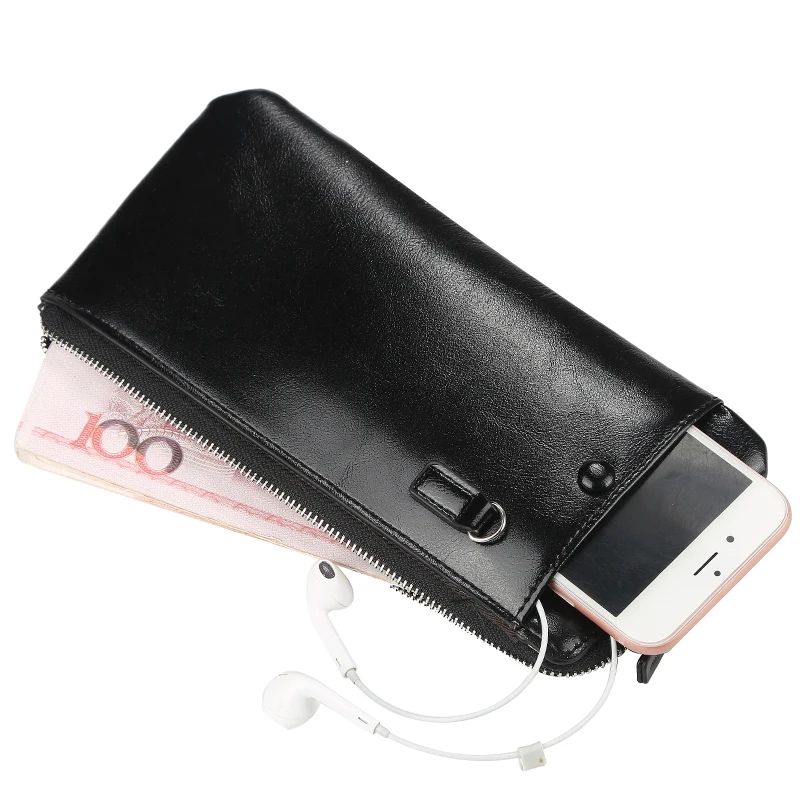 OEM Billeteras Hombres Cell Phone Soft Male Wholesale Designer Purse Wallet Men Long Leather Luxury