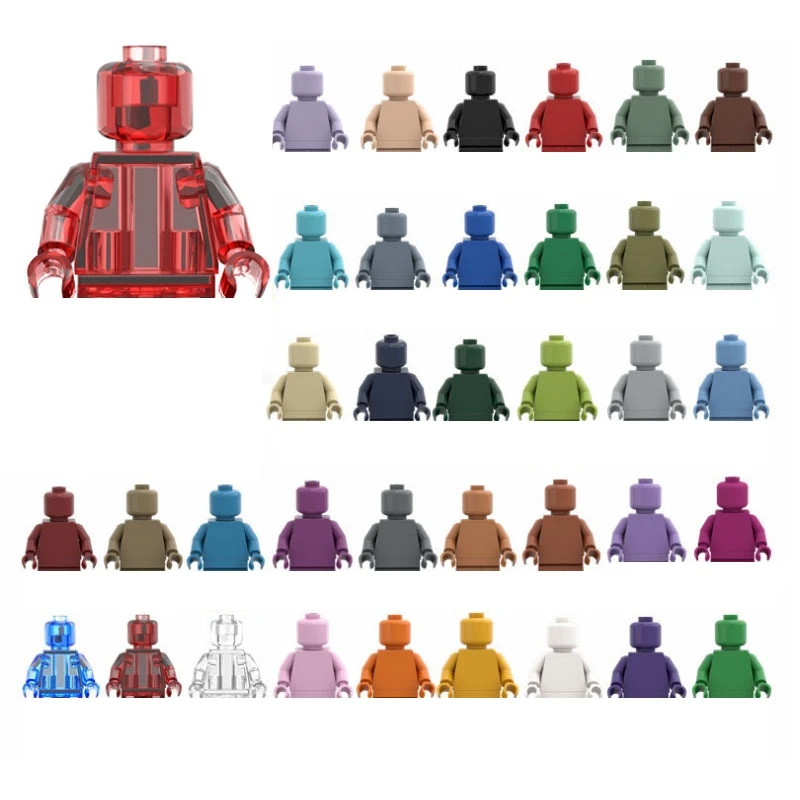 HOT Mini Clear Blank Unprinted Multi Pure Color MOC Small particles Building blocks Educational Kid Toy