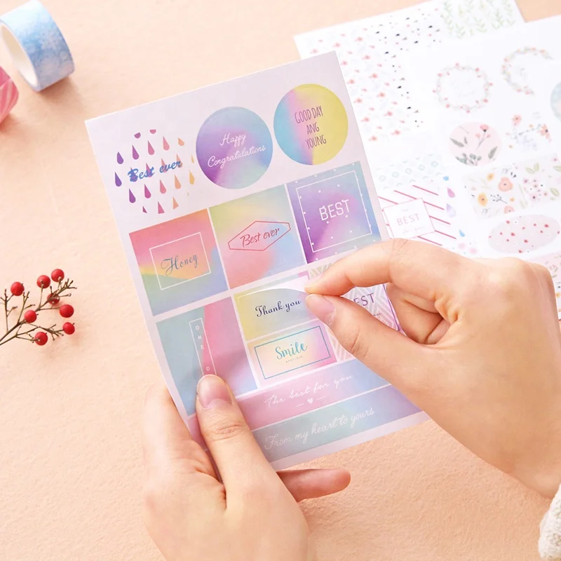 Planner Stickers for Scrapbooking Letter Paper Low Moq Diy Customized Spring Design Kids Adhesive Sticker Custom Waterproof