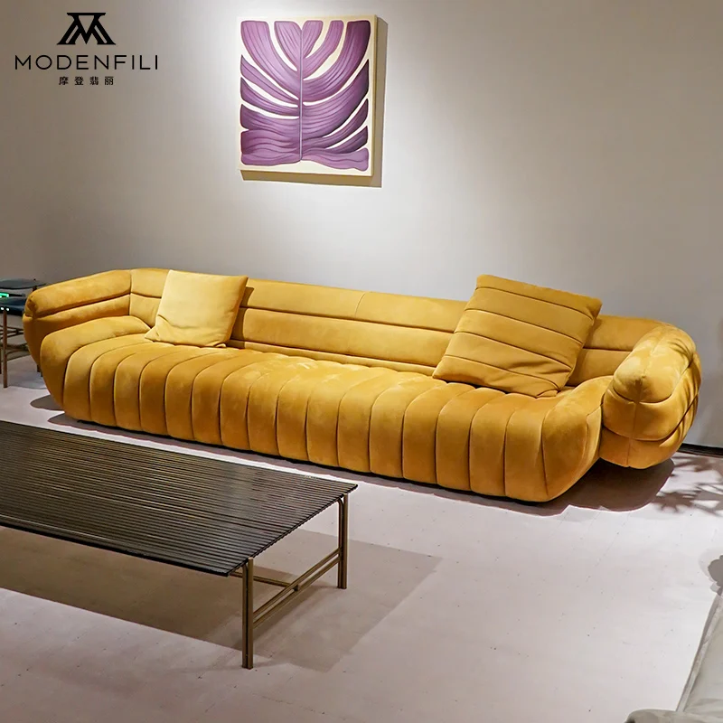 Modenfili Luxus-Leinen-Couch für Wohnzimmer новые модели Puffy классический европейский салон минималистичный комплект диван
