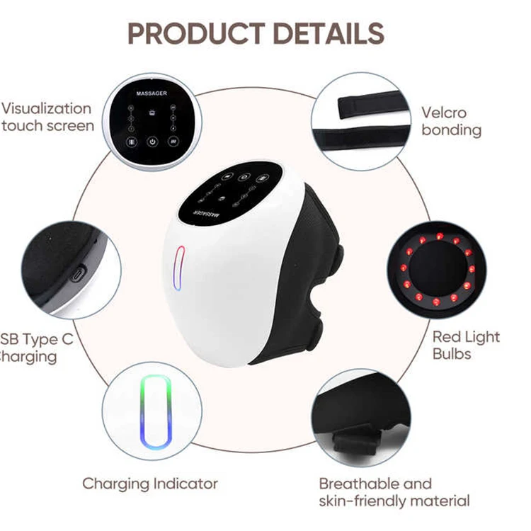 Infrared Heating Knee Pads Electric Circulation Vibration Massage Knee Massager With Knee Heat