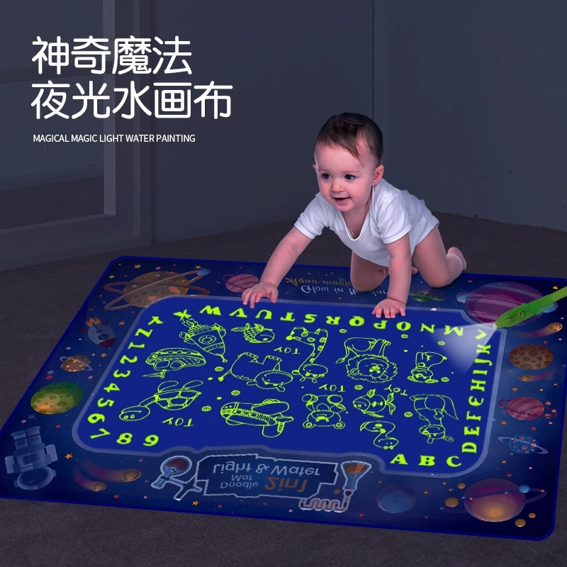 2 in1doodle коврик Волшебный не пропускает воду при погружении на рисования буклет светятся в темноте