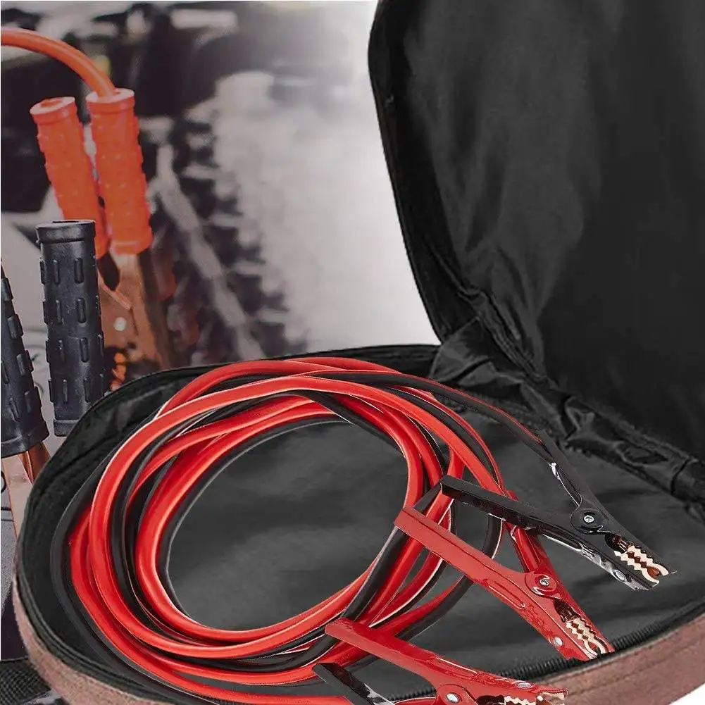 Custom Polyester Electric Vehicles EV Charging Cables Bags Heavy duty Jumper Cable Storage Bags Tote Round Cable Organizer Bags