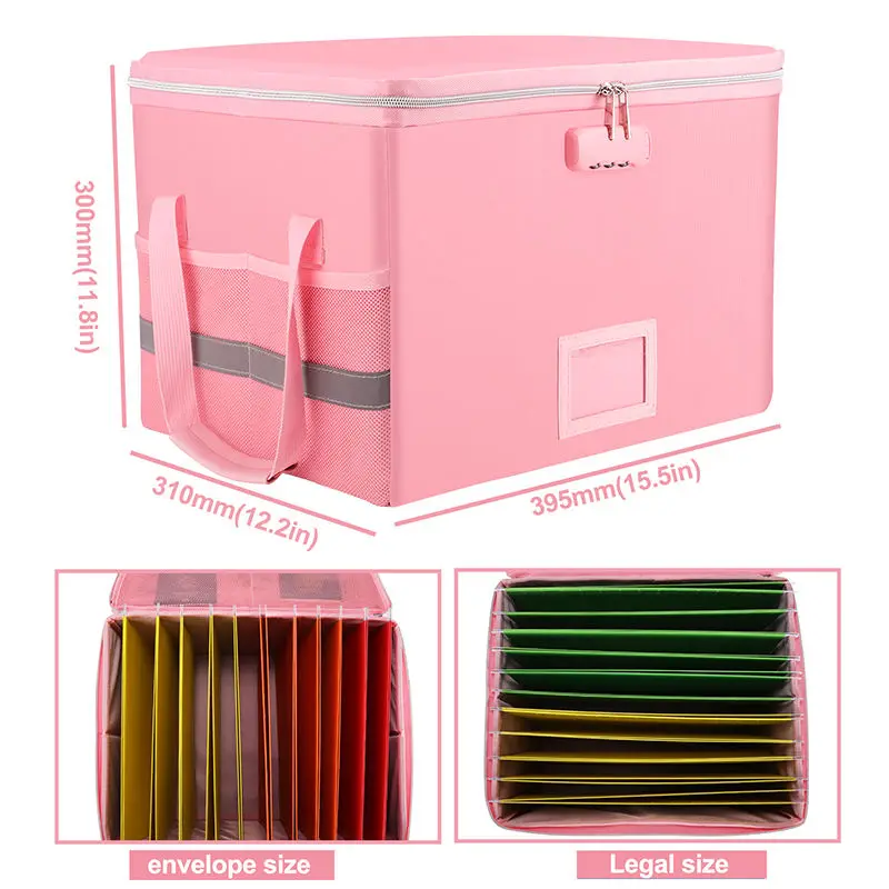 File Organizer Box Fire Proof File Storage Box With Lock Fireproof Document Letter Legal File Safe Important Value Organizer