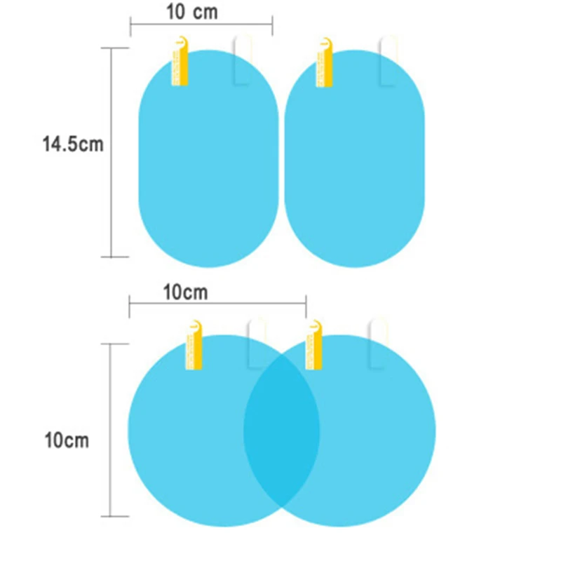 
SHODA Anti Fog Car Sticker Car Mirror Window Clear Film Car Rearview Mirror Protective Film Waterproof 2 Pcs/Set 
