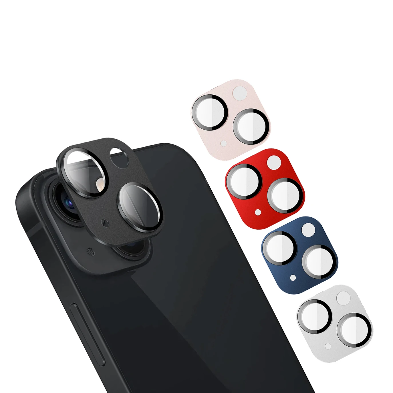 High Quality Fashion Aluminum Alloy Tempered Glass Screen Camera Lens Protector for iphone 13 12 Pro max