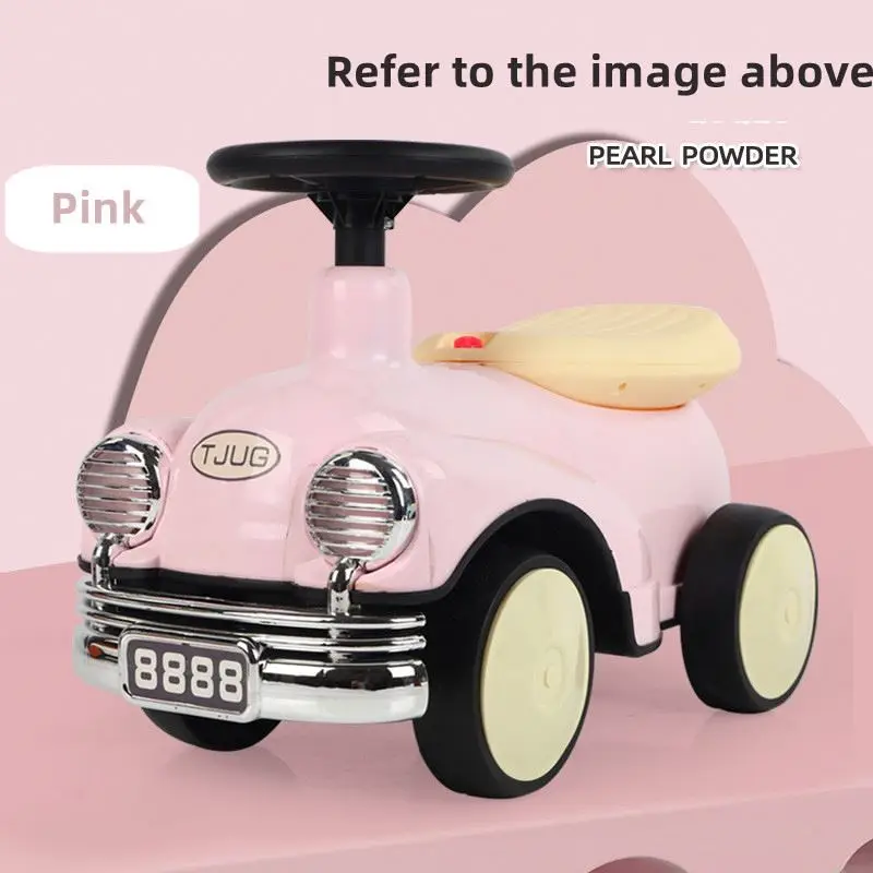 Vintage Kids Glide Car Quad Bike Balance Bike with Light Music Twist Car Baby Toy Car