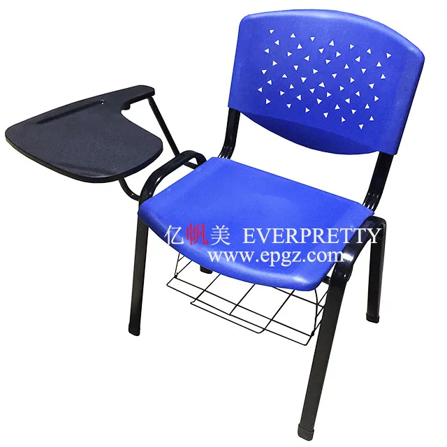 School training chairs with writing board, study chairs with tables attached
