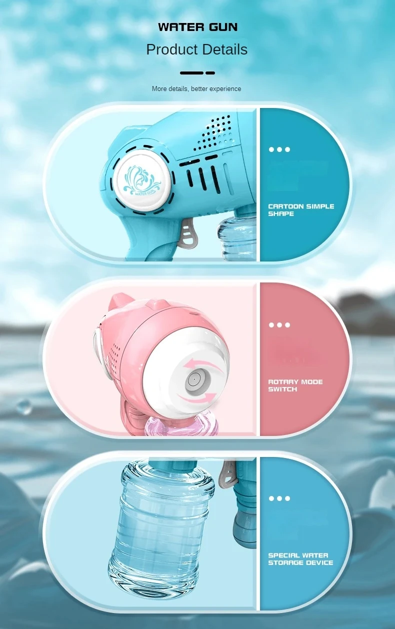 2024 New Arrivals 2 in 1 Electric Spray Gun Summer Outdoor Water Guns For Kids Pool Beach Toys