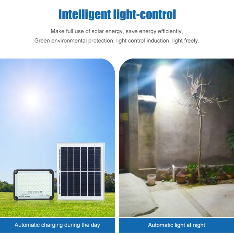 Простая установка алюминиевая умная наружная Ip67 водонепроницаемая 50 Вт 100 Вт 200 Вт 300 Вт Светодиодная Солнечная прожекторная лампа