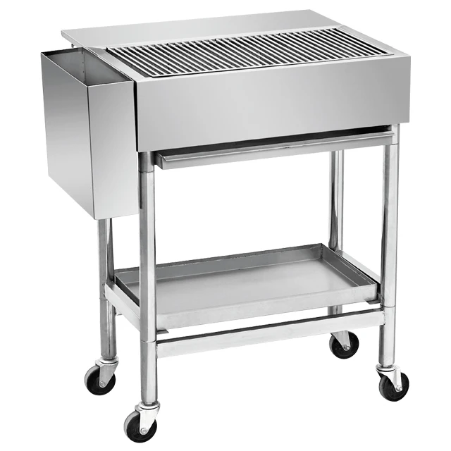 New design hot sale commercial outdoor stainless steel charcoal BBQ grill with canopy and fan