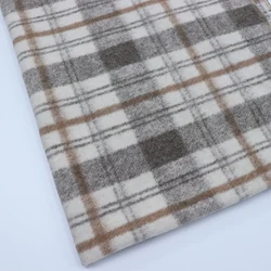 multicolor tweed fabric grid winter wind proof thick woven tweed woolen fabric for coats