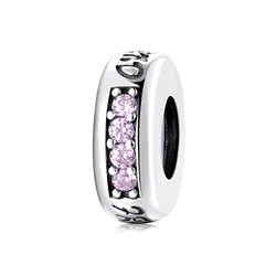 Real 925 Sterling Sliver Round shape Spacer Stopper Beads sterling silver jewelry Charms Woman Accessories jewelry Dropshipping