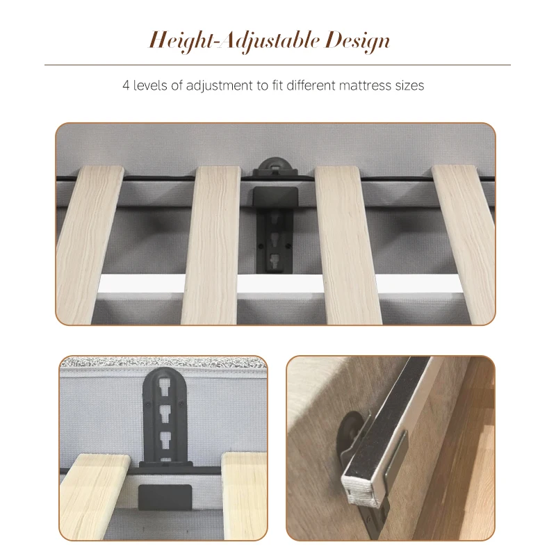 AIDI Hot Sale Smart Adjustable Inner Height 50mm Round Plastic Sofa Feet Double Bed Frame Soft Bed