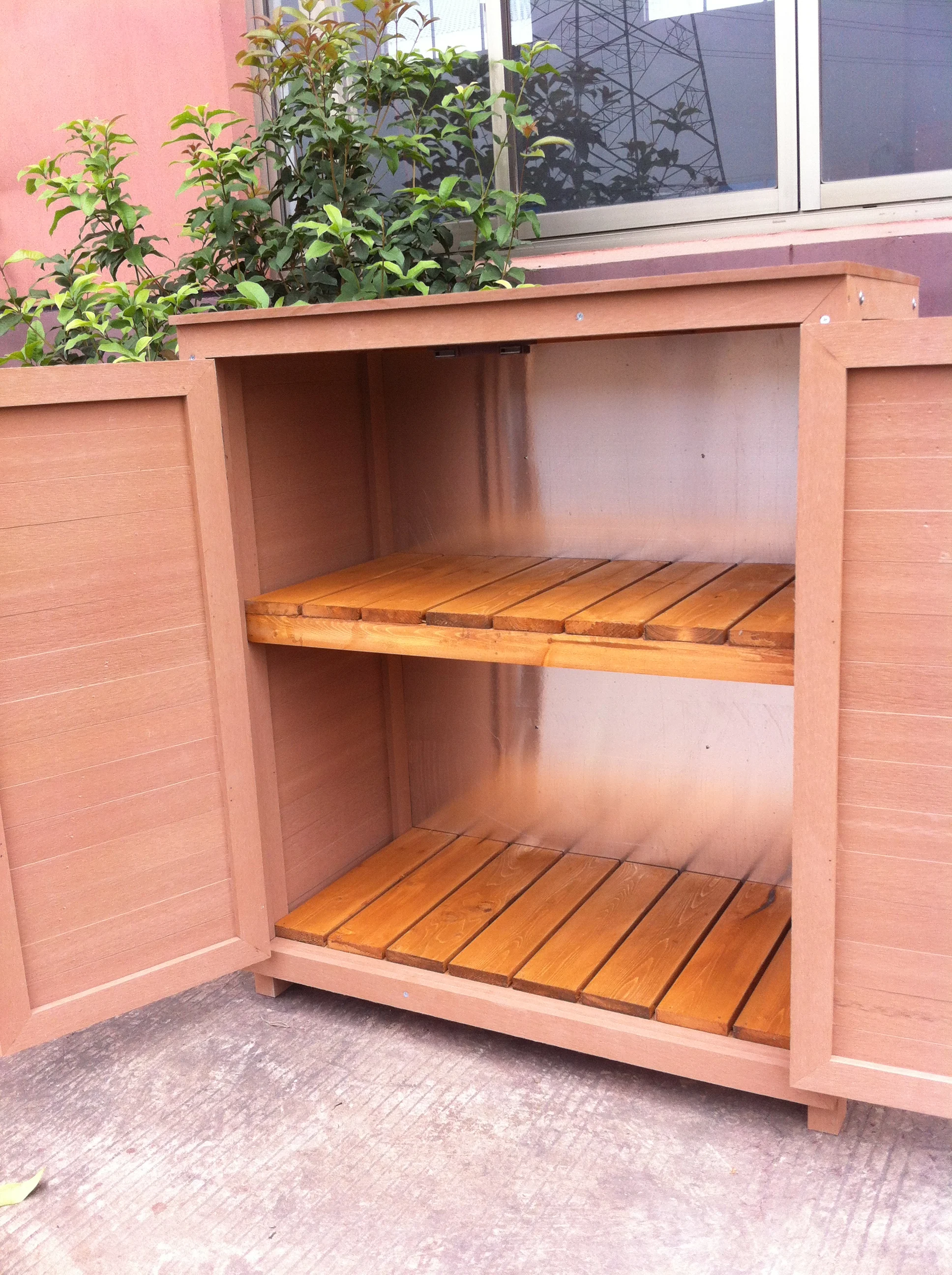 DIY WPC деревянный пластиковый композитный садовый шкаф для