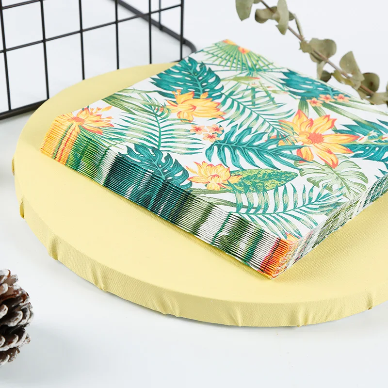Custom Color Printed Folding Napkins Hotel Cafe Party Wedding Decoration Square Tissue Napkins