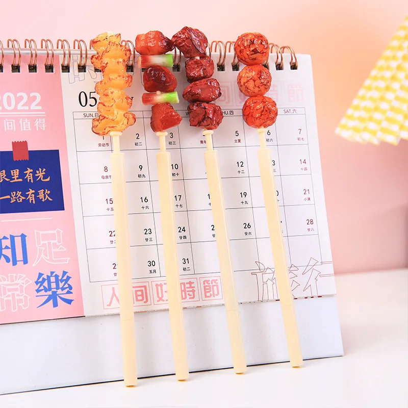 Unique Design Funny Cute Simulated Barbecue Plastic Ballpoint Pen Slim Comfortable Grip Creative Craft Styling Ball Pen