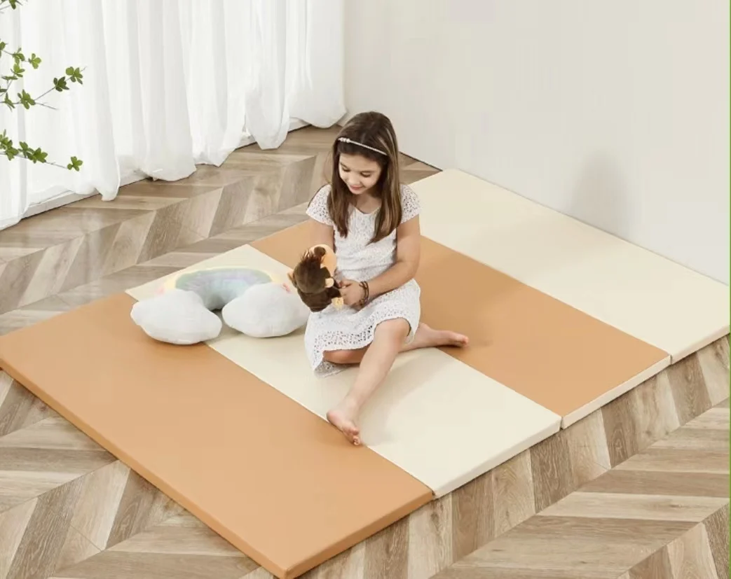 Baby Play Mat 4CM thickness folding PU leather XPE foam  waterproof non-toxic children Creeping mat Customizable