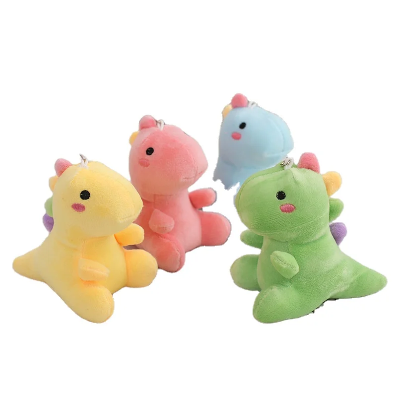 wholesale 12 Cm Cartoon Cute Dinosaur Soft Animal Stuffed Plushie Keychain Custom Keychain Pendants Key Ring Stuffed Animals Toy