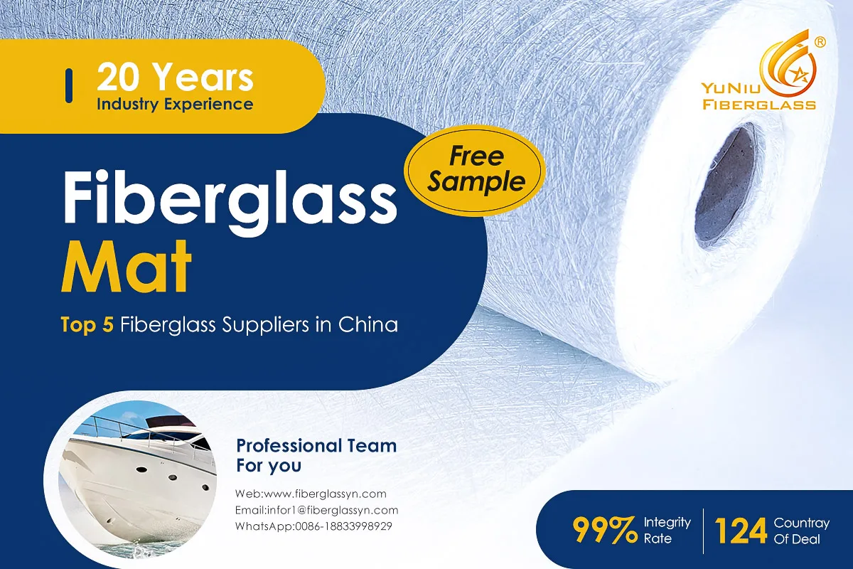 China Yuniu E-Glass Fiberglass Chopped Strand Mat /225g/300g/450g
