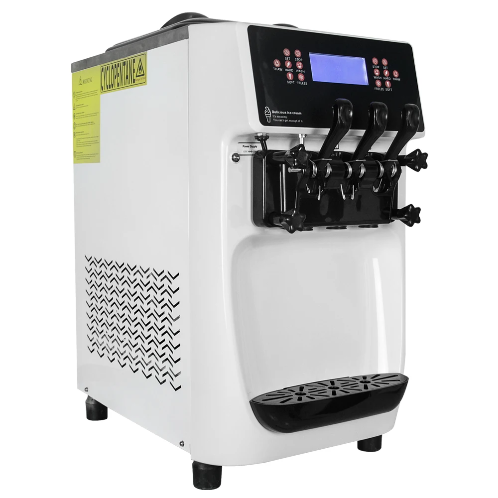 2022 Goshen Newest Popular Design Double System Italian Commercial Mini Table Top Soft Serve Ice Cream Maker Making