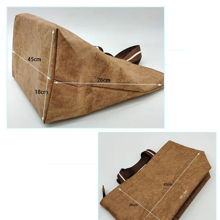 Custom DuPont Paper Handbag Waterproof Kraft Paper Lightweight Environmental Shopping tyvek bag