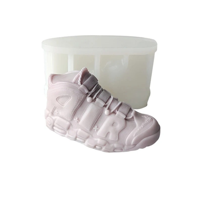 Hot Selling 3D Home Decoration Resin Epoxy DIY Shoes Candle Mould Custom 13cm peppen Shoes Silicone Sneaker Mold