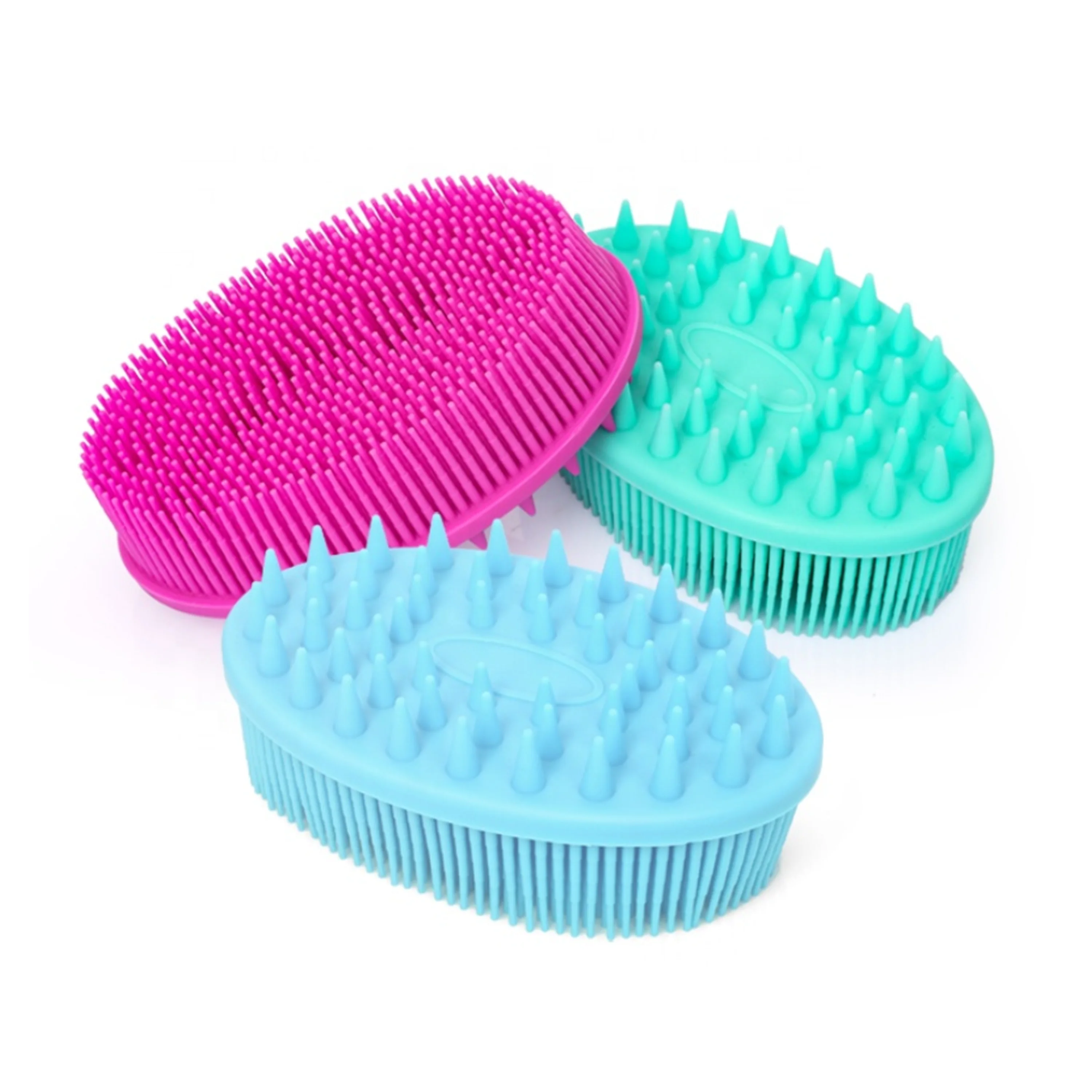 Private Label Custom Logo High Quality Silicone Baby Hair Massage Brush Soft Shampoo Scalp Brush Hair Brush Massager