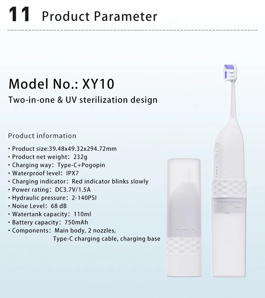 Portable Water flosser with Electric Toothbrush for Daily Clean,2 in 1 Teeth Cleaning Kit, Electric Toothbrush and flosser Combo