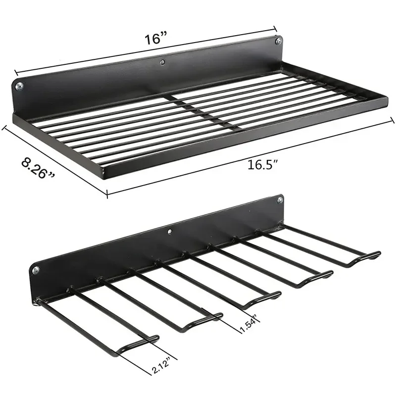 Metal Heavy Power Tool Organizer Single Layer Wall Mount Tool Rack with Drill Holder Garden Tool Wall Organizer