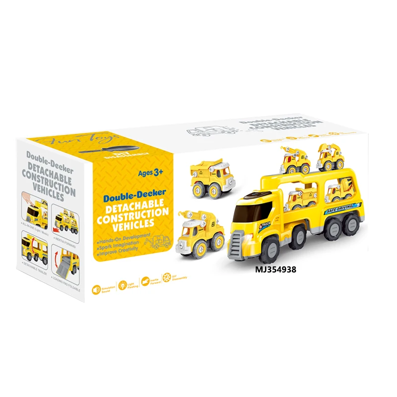 Electric double layer friction toy vehicle inertia Engineering truck with light sound