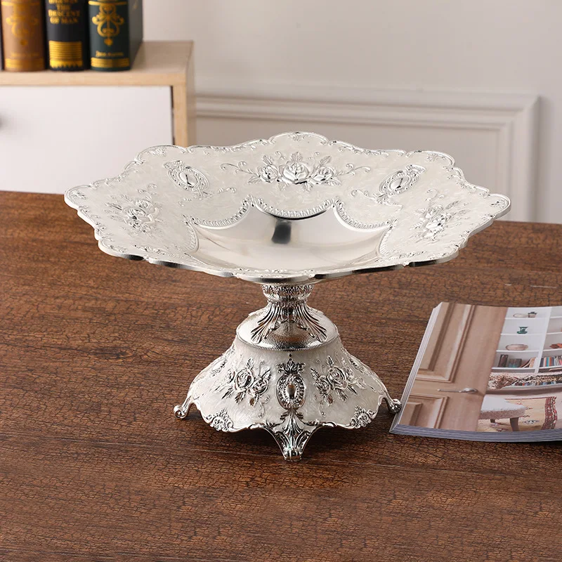 European style zinc alloy high-end fruit plate fashion creative process fruit plate club table metal fruit plate