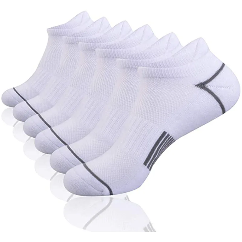Mens Athletic Sport Socks Personalized Low Cut Ankle Tab Fun Sport Socks 6 Pack Cushioned Breathable for Running