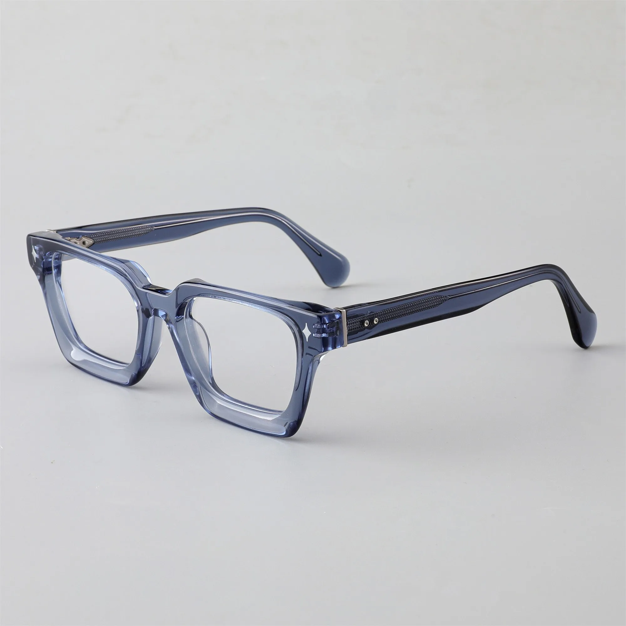 F3302 Vintage Square Glasses Frame Men Classic Candy Color Green Glasses Hand Made 8.0mm Acetate Eyeglasses For Male