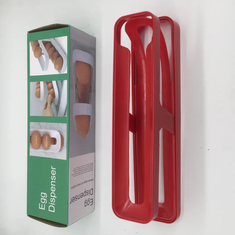 Rolling Egg Dispenser Refrigerator EggHolder Space Saving Automatic Egg Storage Container Organizer Refrigerator Kitchen Cabinet