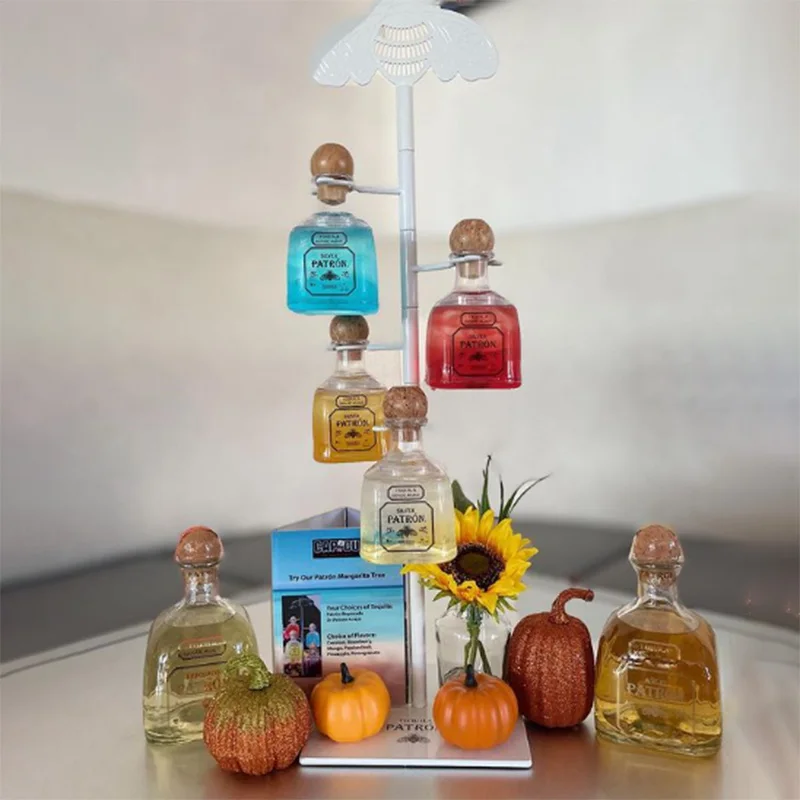 new sliver Customized Factory price Tequila Bottle Wine metal Display stainless steel Stand