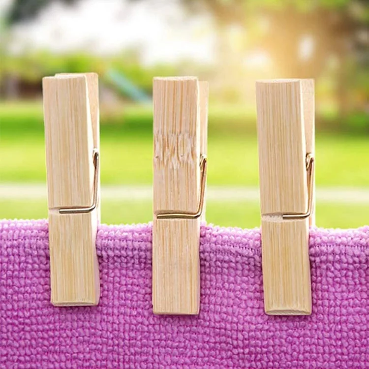 Eco-Friendly Multifunction Household Natural Color Bamboo Pegs for Clothes