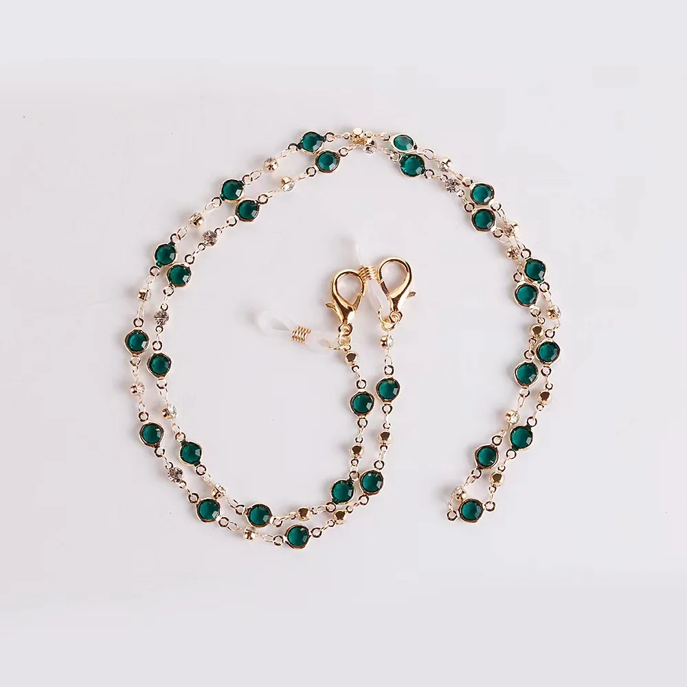 Wholesale New Design Vintage Metal With Crystals Beaded Kids Eye Glasses Sunglasses Face Mask Chain