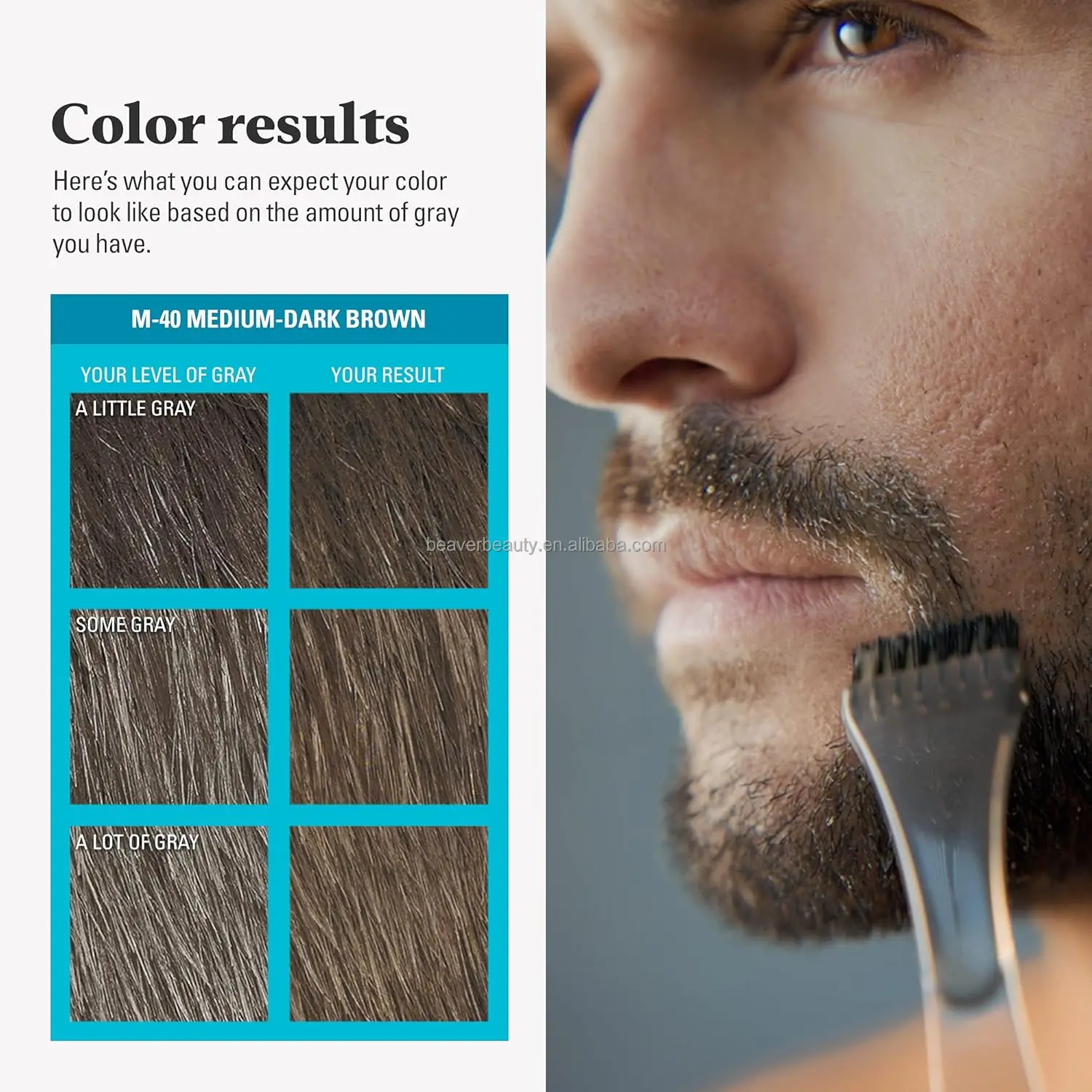 Private Label Hair Care for Beard Dye for Men Eliminates Gray Look for Black Beard Color for Men Ammonia Free Hair Dye Men Beard