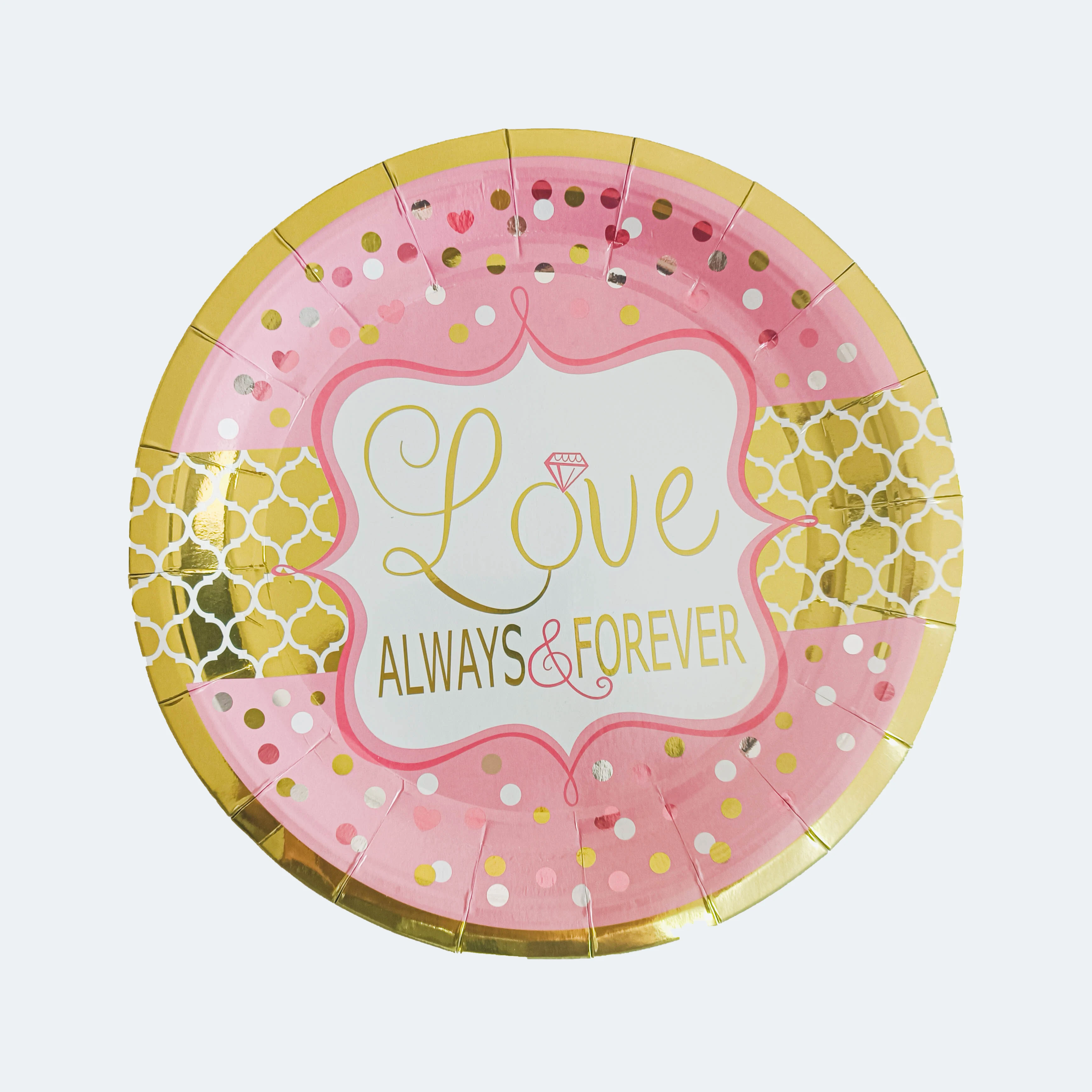 Engagement & Wedding Disposable Tableware Dinnerware Kit Love Always Forever Plates Napkins Cups Cutlery for Weeding Party