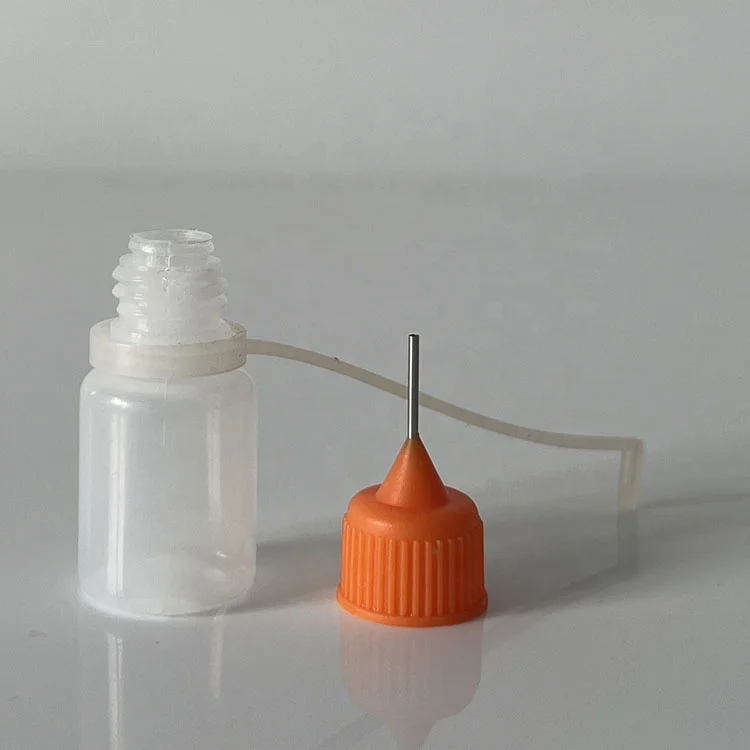 Wholesale 10ml 15ml 30ml 50ml PE Plastic Bottle With Steel Needle Tip for Glue PE Soft Squeeze Bottle