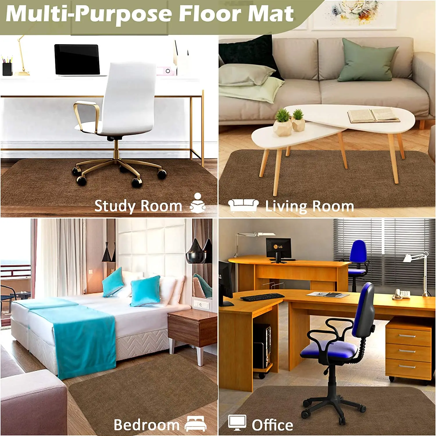 Anti slip computer chair mat for carpet floors high chair mat office chair mats