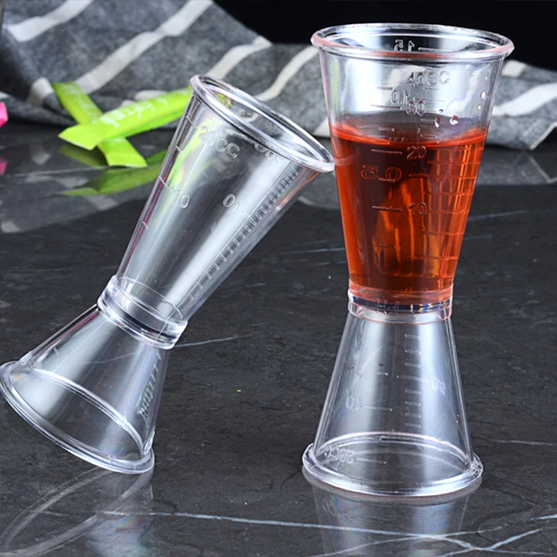 Multi-functional transparent PC resin double head measuring cup bubble tea and bar use Jigger