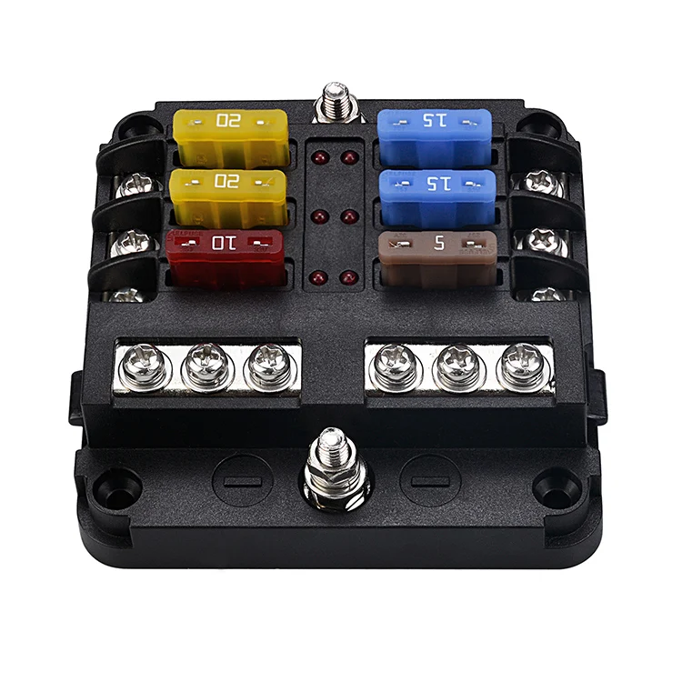 12v Auto Blade Fuse Holder Automotive Fuse Box Connector With Indicator Light