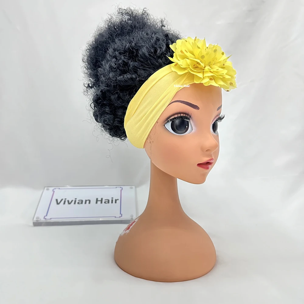 Vivian hair fabric headbeand wig for kids color wigs headband afro wigs with headband suppliers for kids girls